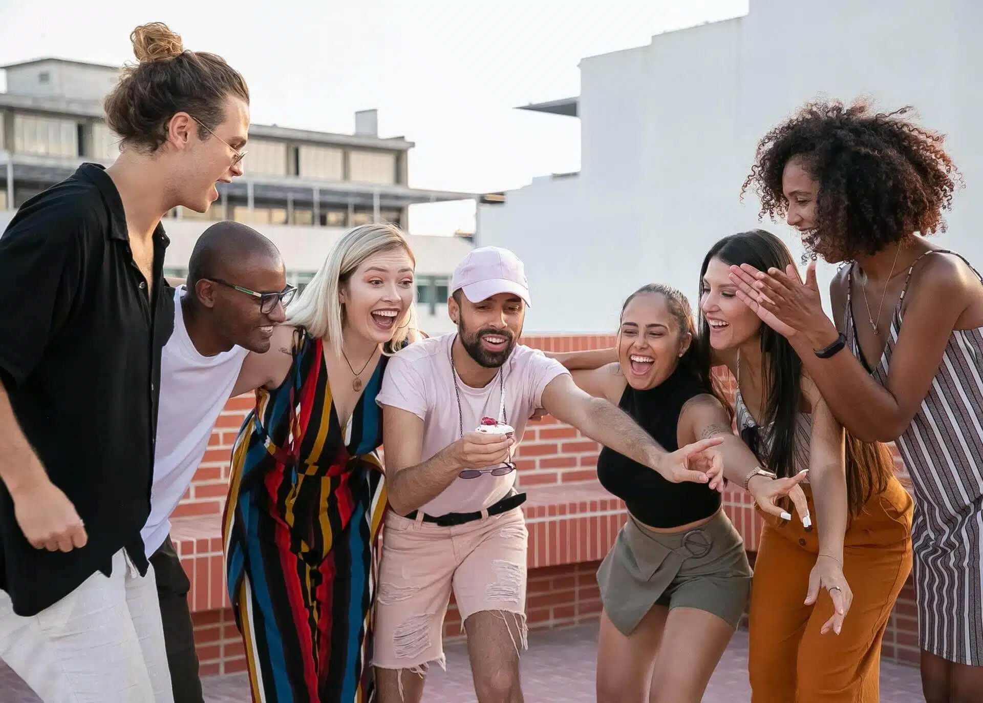 group of young happy people