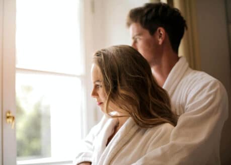 man and woman in an open relationship