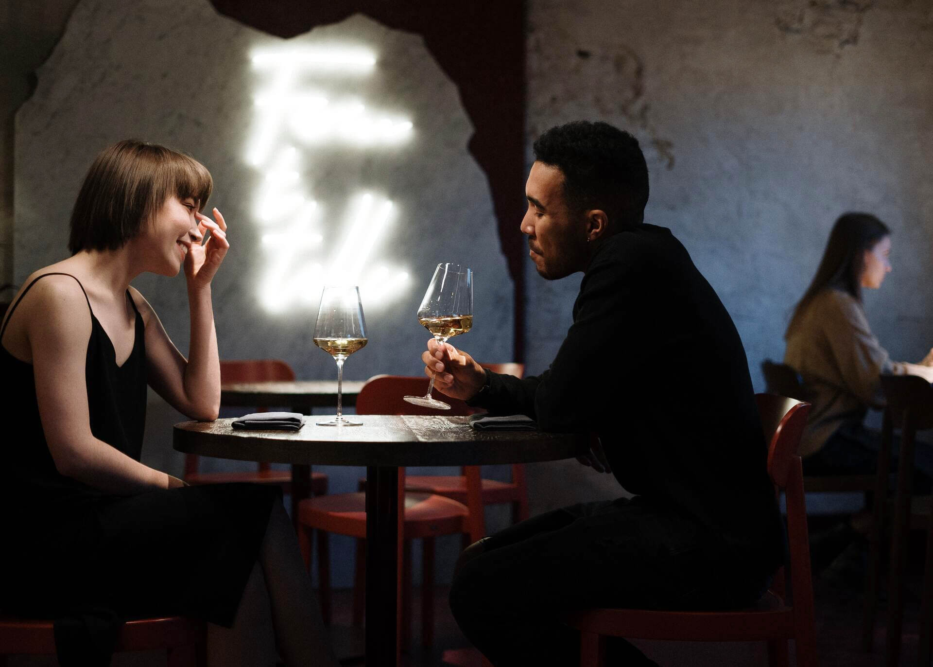 couple on a date in a restaurant