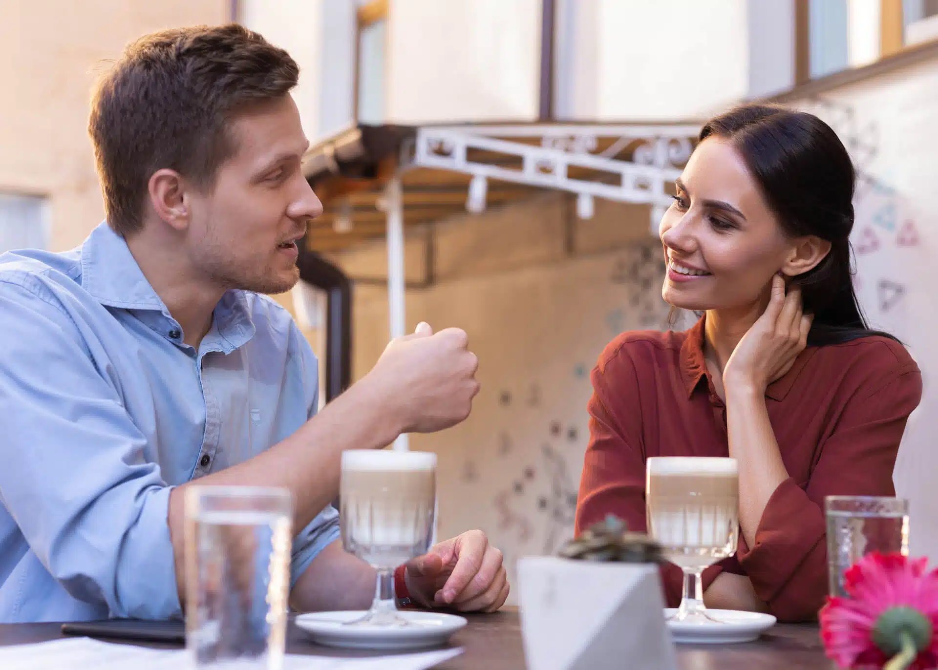 woman admiring a man on a date