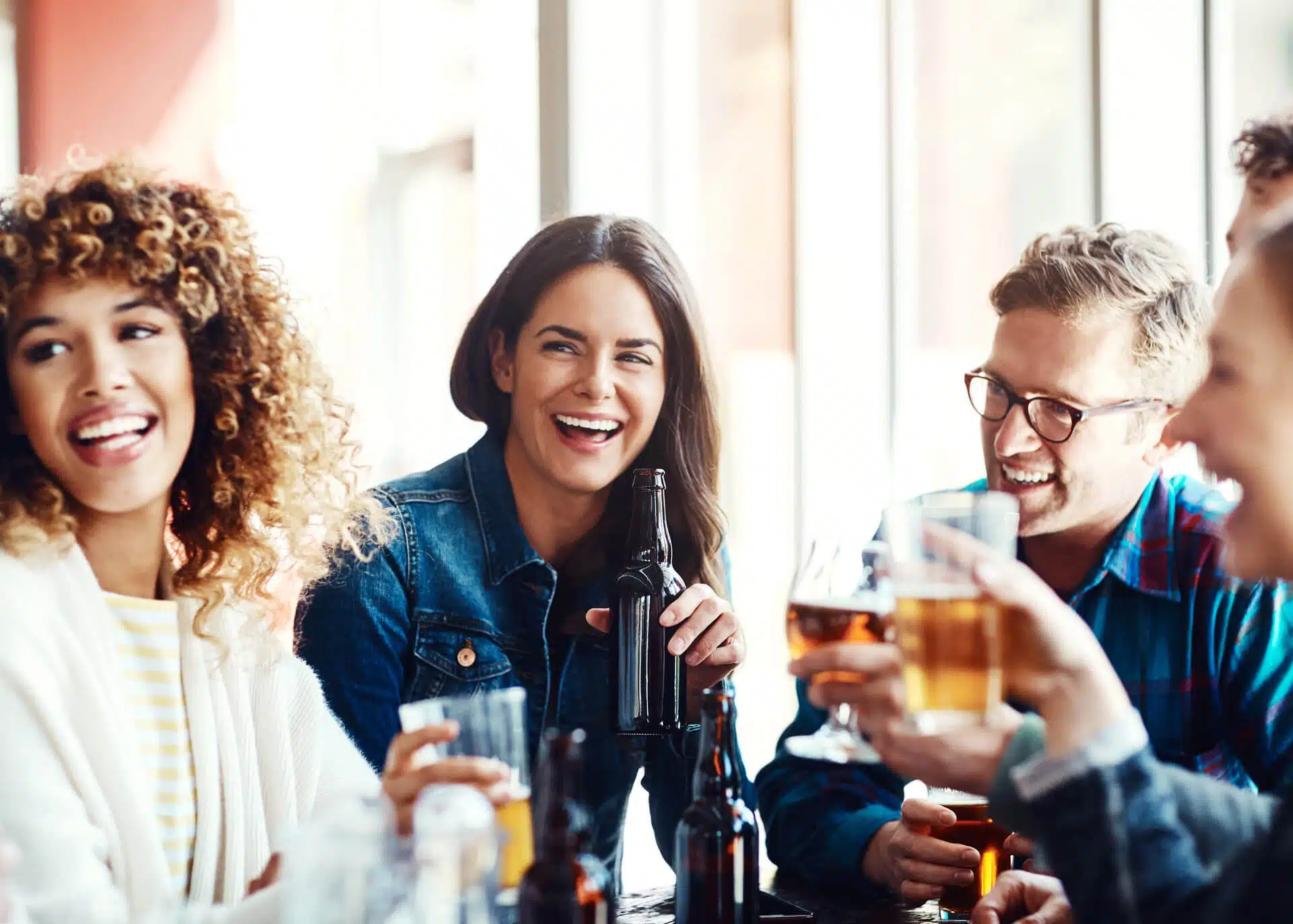 group of friends having drinks